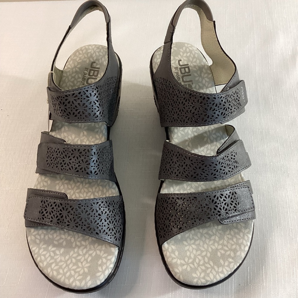 JBU Jambu Women's Charcoal Gray Strappy Sandals NWT Size 9 - Picture 2 of 14